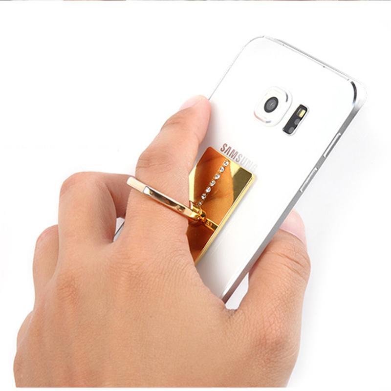 540° Drehbarer Luxus Metall Handyringhalter mit Diamanten Universal Klebe-Haftringständer für Handys Stilvoller Handygriff & Ständer