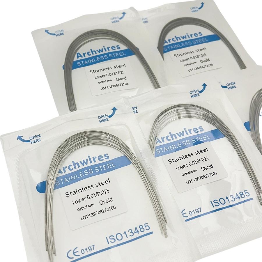 10pcs Dental Stainless Steel Wire Orthodontic Arches Super Elastic Ovoid From Archwire Rectangular/Round Dentist Ortho Material Fuel Injectors 6