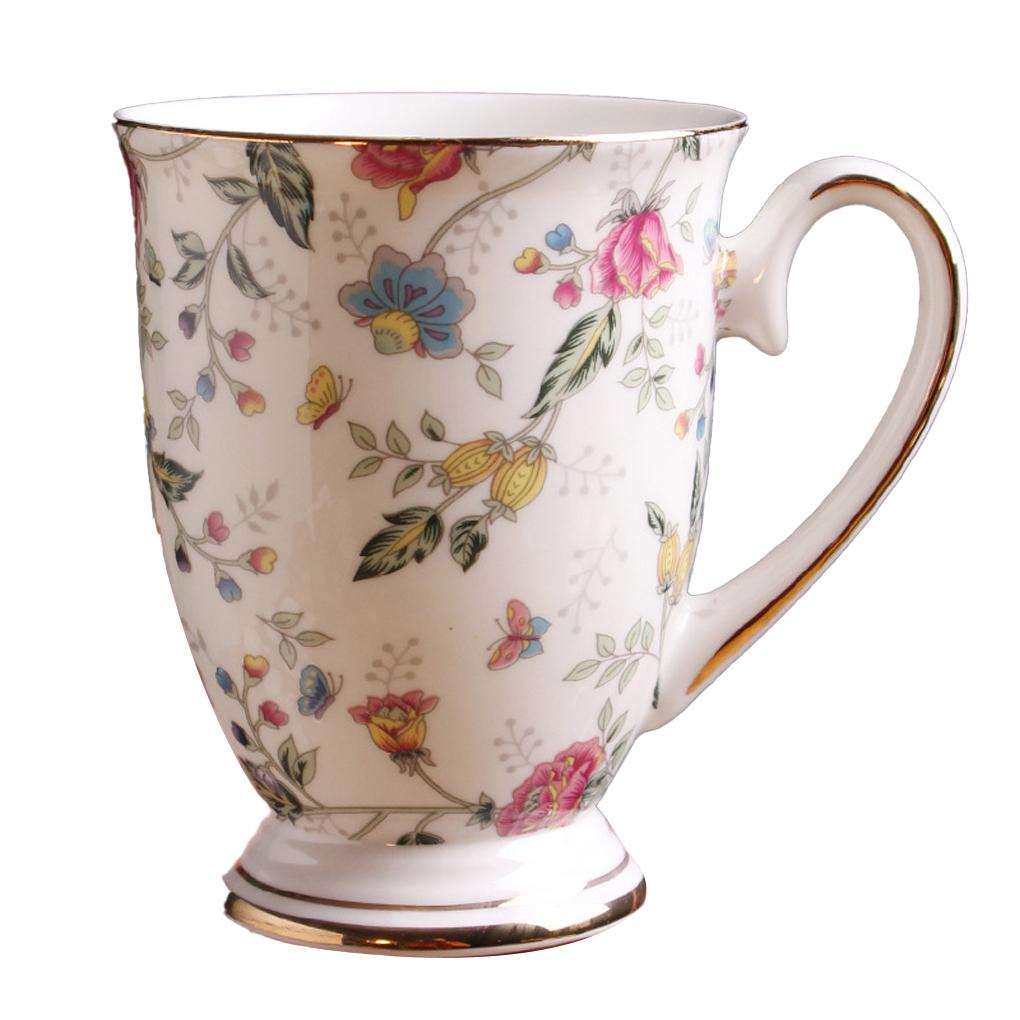 Flower Mug Coffee Milk Water Ceramic Mugs Cup Office Vintage Supplies