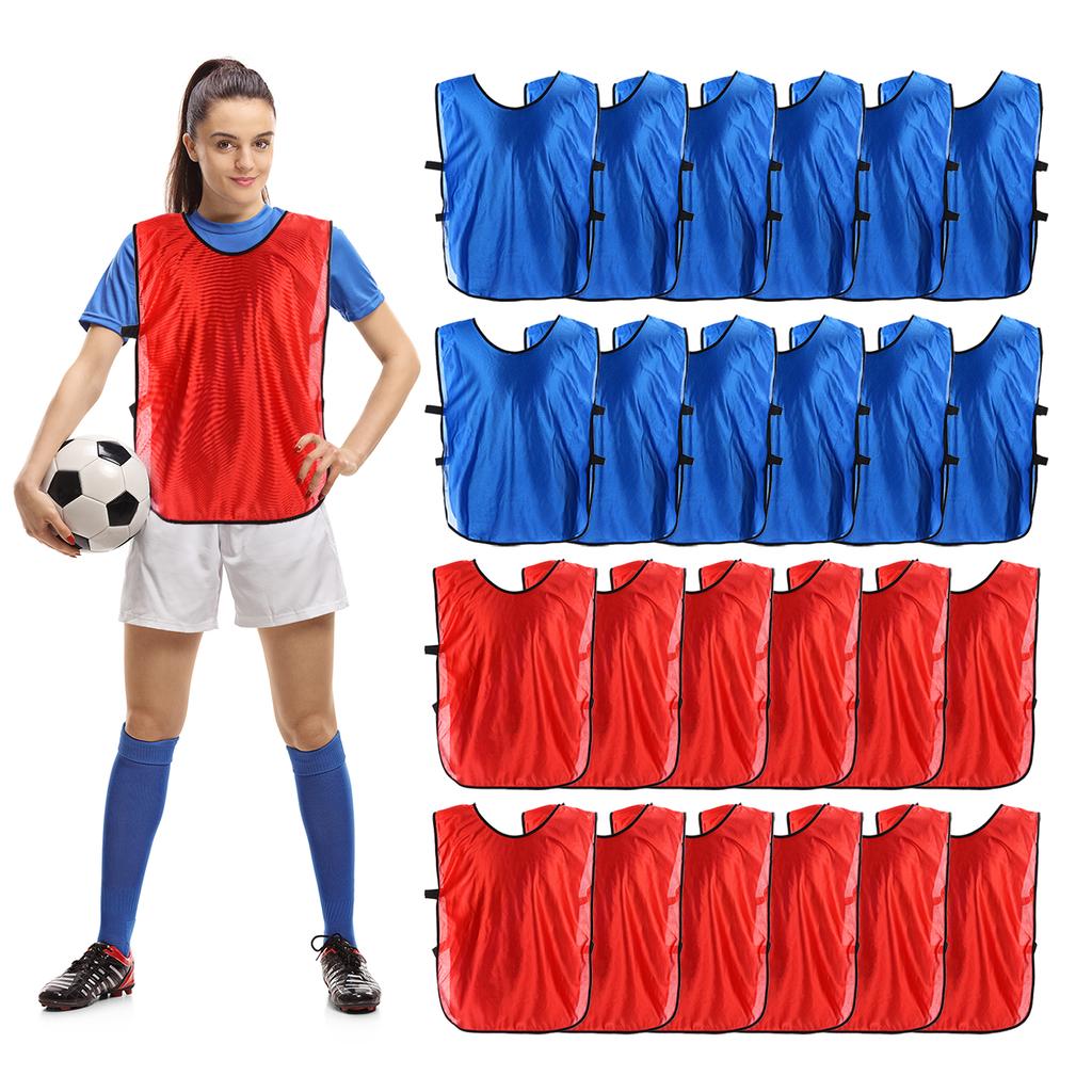 Scrimmage Vest 24pcs Soccer Pennies Soccer Jersey Training Vests Team Sports Pinnies Youth Football Practice Jerseys for Adults