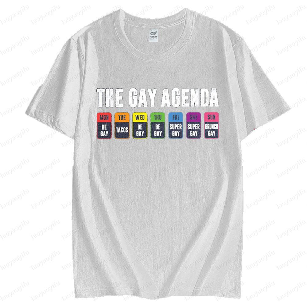 Koszulka z Gejowskim Planem Śmieszna Koszulka LGBTQ T-shirt Tęczowy Koszulki Bi-seksualna Koszulka Równości Męska Damska Okrągły Dekolt Bawełna Krótki Rękaw