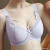 European and American Exquisite Lace Cross-strap Large Size Bra Breathable Side Breast U-shaped Beautiful Back Underwear