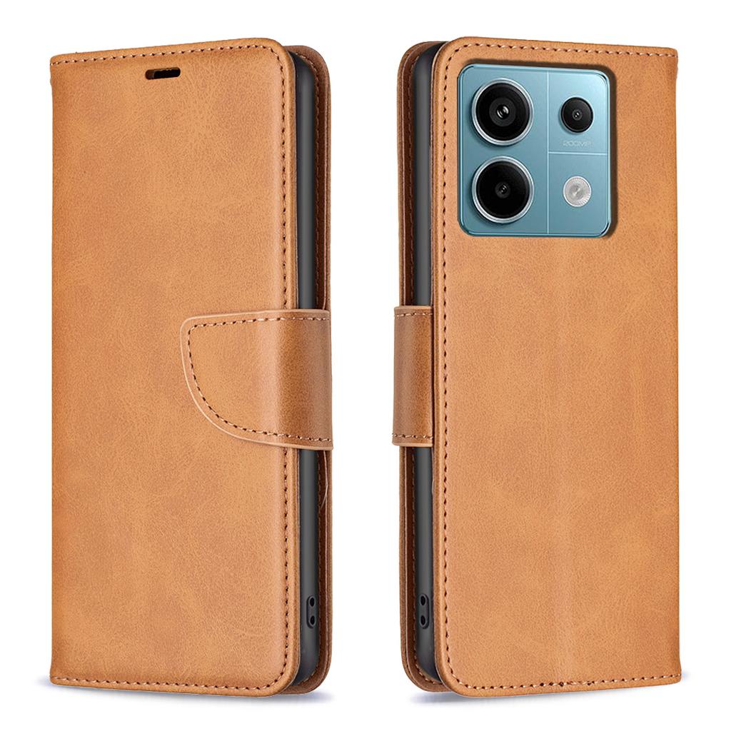 For Xiaomi Redmi Note 13 Pro 5G/Poco X6 5G Leather Wallet Case Solid Color Stand Phone Cover