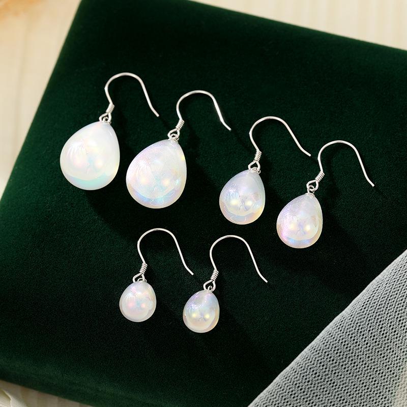 Banyan Tree S925 Silver Colorful Water Drop Pearl Earrings - Celebrity Style, Gentle, and High-End for Women