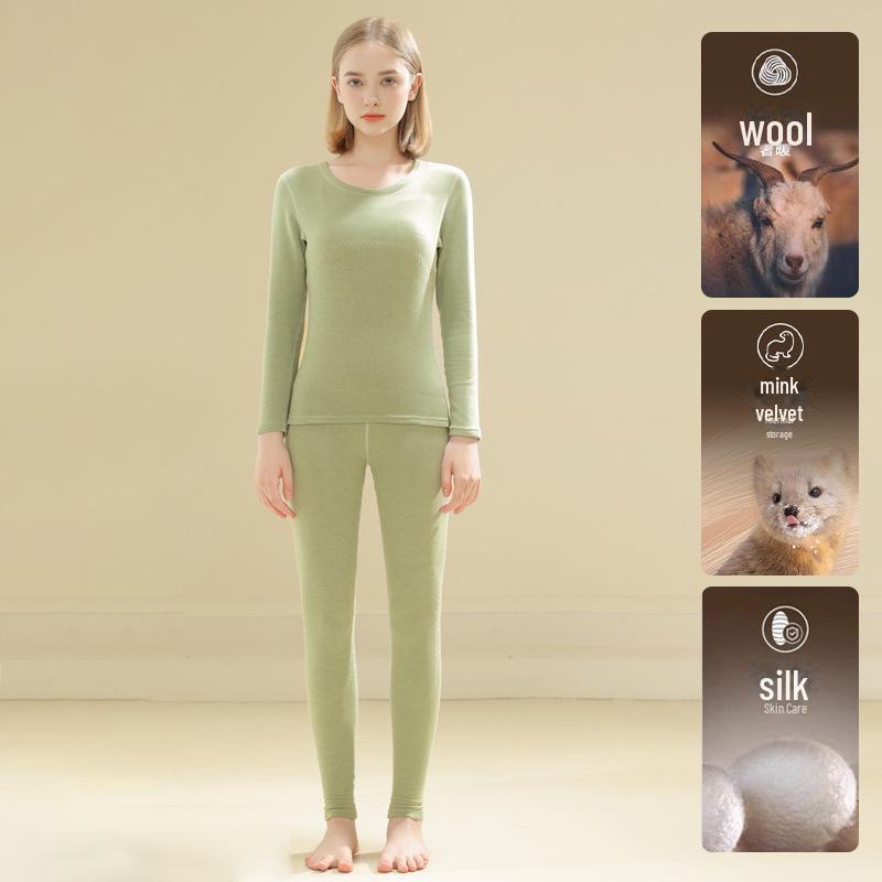 Women's Self-Heating Winter Thermals: Double-Sided Brushed Velvet Suit