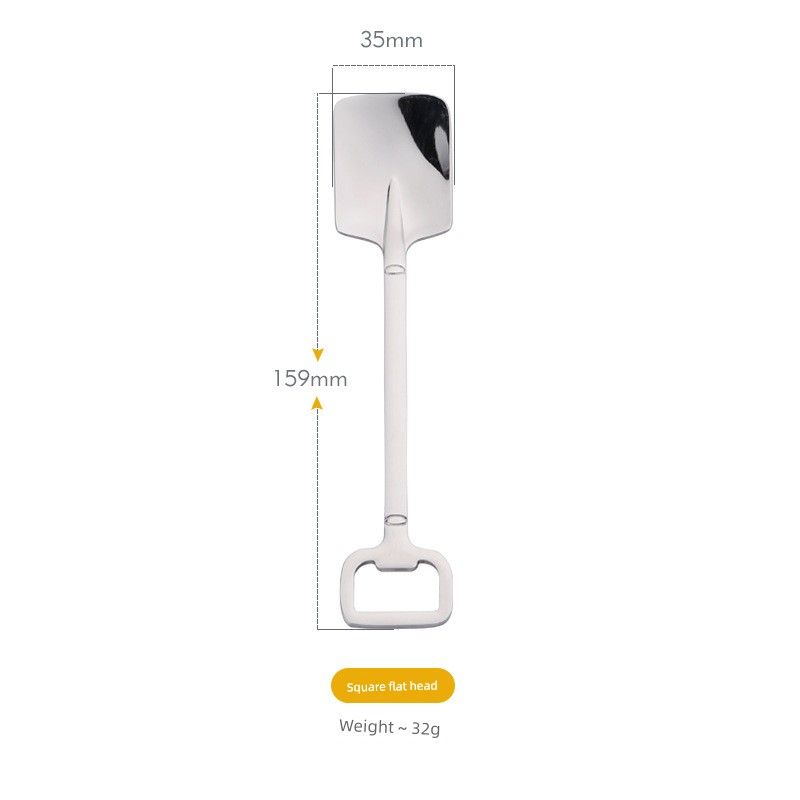 Jojo's L. Pd.Pick. Creative Shovel-Shaped Spoon 304 Stainless Steel Spoon Ice Cream Dessert Spoon | Choose Carefully.