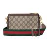 Gucci Blondie Round Interlocking Double G Zipper Closure Leather and Canvas Crossbody Shoulder Bag Women's Style
