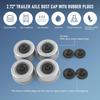 4pcs 2.72" Trailer Axle Wheel Hub and Bearing Dust Cap with Extra 4 Rubber Plugs for Most 7000-8000 lb Wheel Hubs Trailer Dexter EZ Lube Camper RV