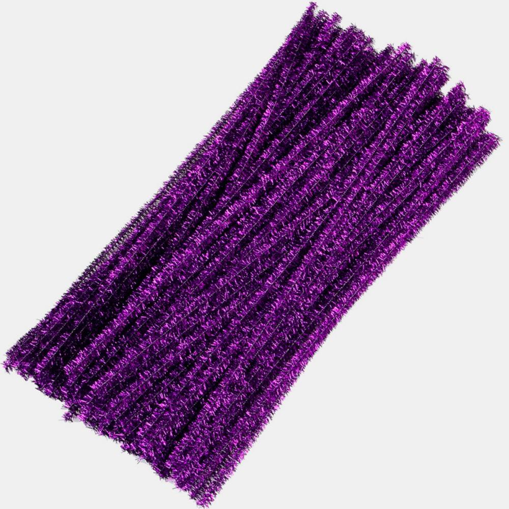 100Pcs Glitter Sparkle Craft Pipe Cleaners Multicolored Fuzzy Sticks Pipe Cleaners Bulk DIY Crafts