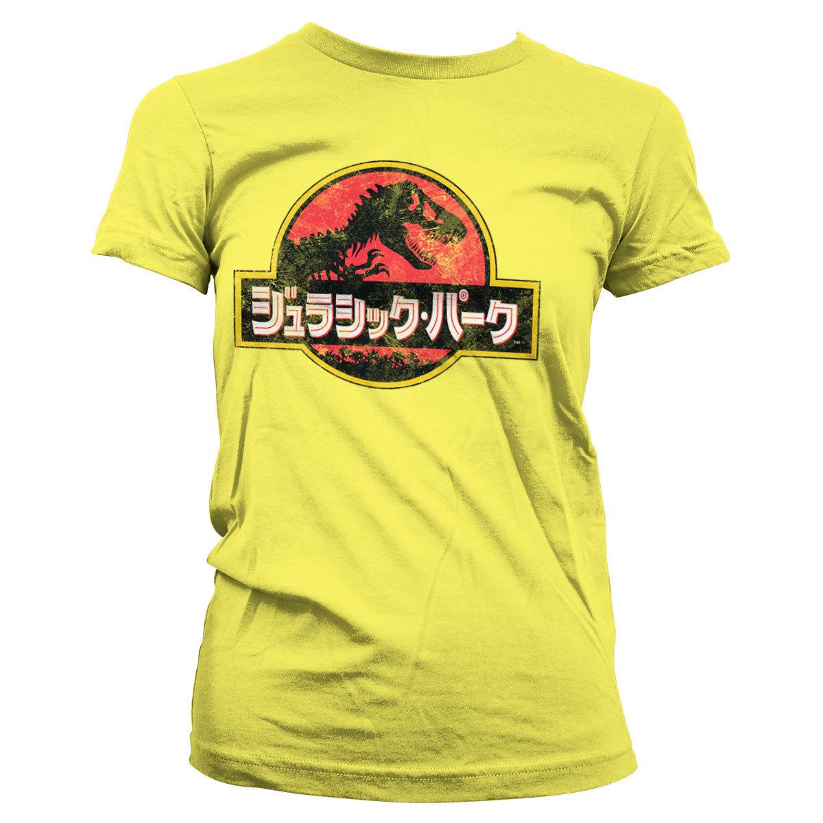 Officially Licensed Jurassic ParkJapanese Distressed Logo Women T-Shirt S-XXL M