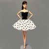 Schwarz-weißes Polka-Tutu-Kleid für Barbie-Puppen-Outfits, Kleidung, Partykleider, 1/6-Puppen-Zubehör