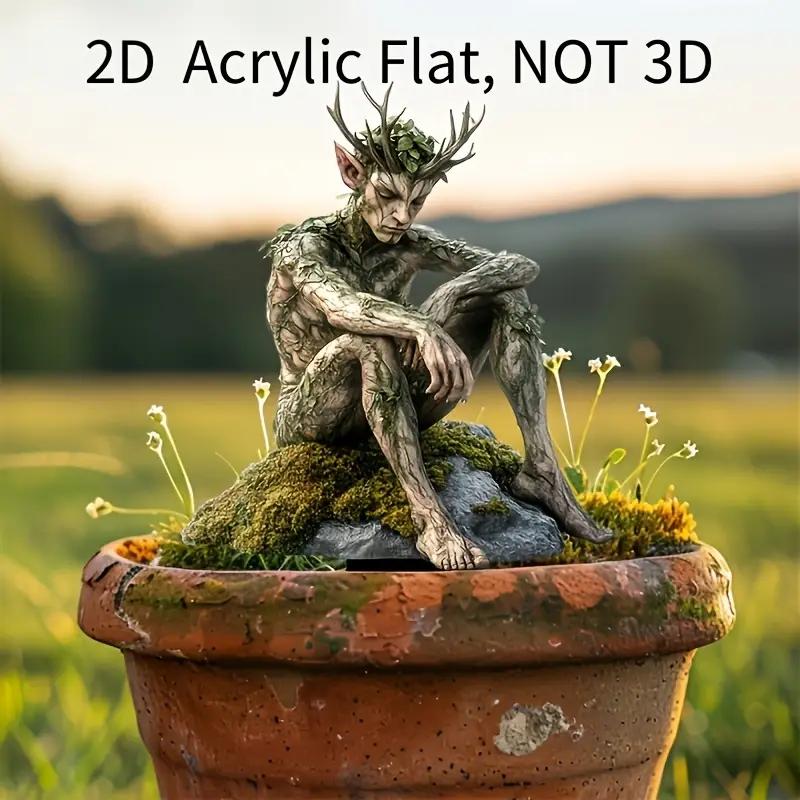 

1pcs Lonely Green Elf Garden Decorative Pile, Imaginative Outdoor Sign Decoration, Suitable for Outdoor Lawn and Terrace