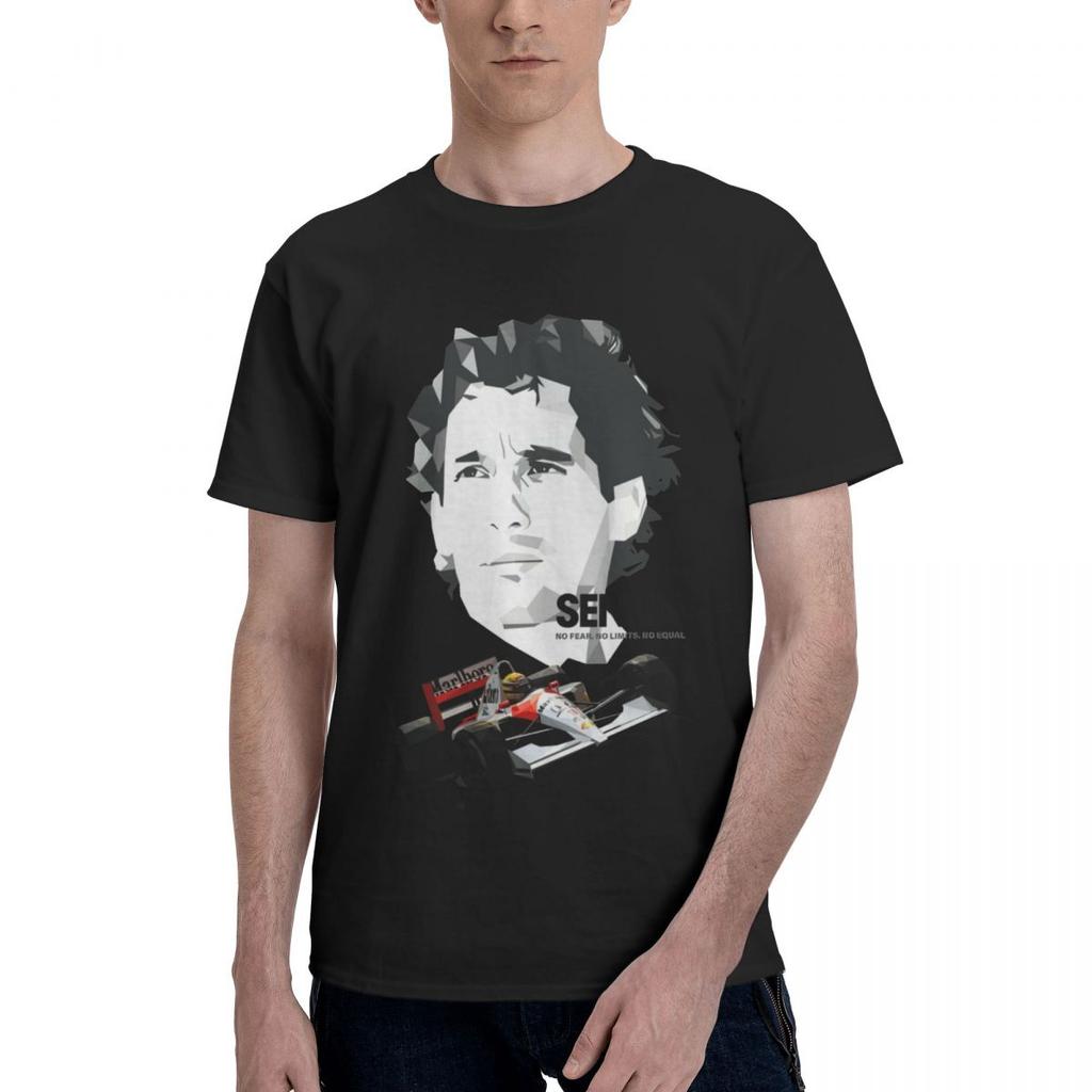 Men T Shirt Ayrton Senna Legend Cotton Y2K Graphic Customized Unisex Clothes T Shirts