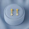 Petite Cross Drop Earrings - 925 Sterling Silver Gold Plated