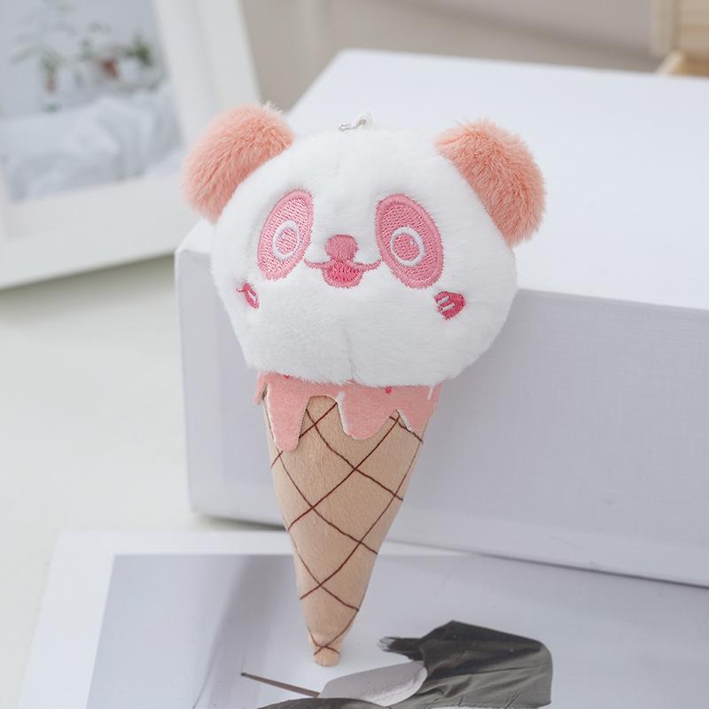 

Ice Cream Panda Cone Cartoon Plush Toy Doll Keychain Bag Pendant Gift Girls For розовый