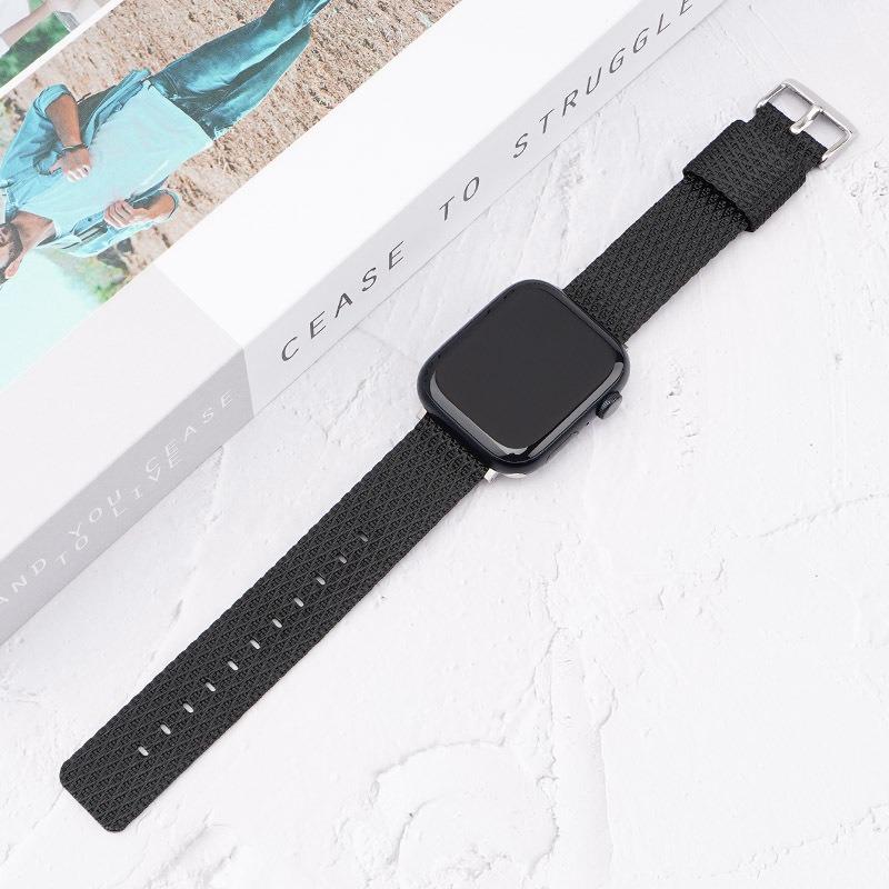 Watch Band For Apple Watch Series 10 42mm/9 8 7 41mm/6 5 4 SE (2023) SE (2022) SE 40mm/3 2 1 38mm Grids Texture Nylon Strap