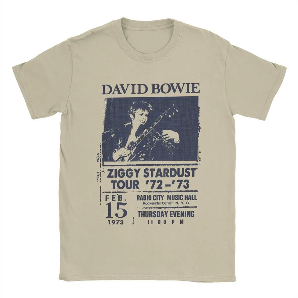 Davids Radio City Men's T Shirt Bowies English Singer Actor Casual Tees Short Sleeve Crewneck T-Shirt Pure Cotton Summer Tops