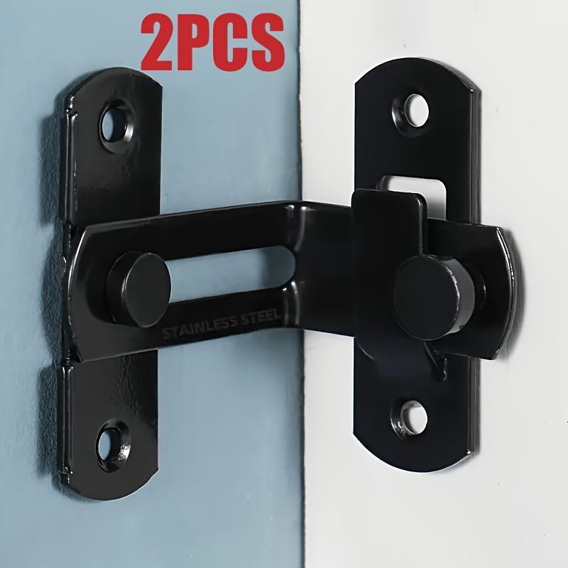 

2 шт. металлических защелок для ворот с замком под углом 90 градусов - нержавеющая сталь и простые черные дверные пряжки для безопасности дома и ванной комнаты black чёрный