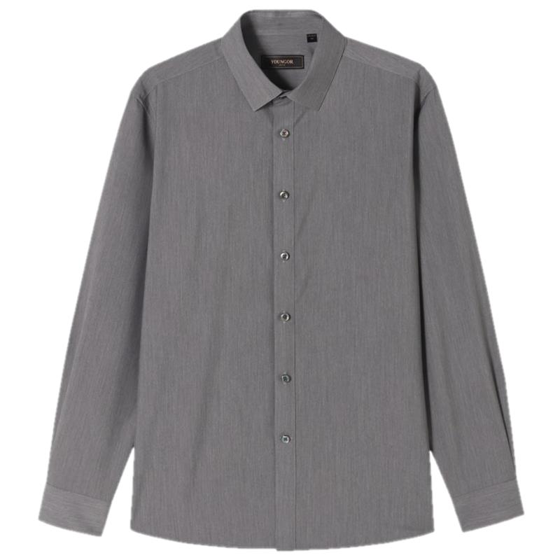 YOUNGOR Men s Heat-Retaining Easy-Care Business Casual Long Sleeve Shirt 43