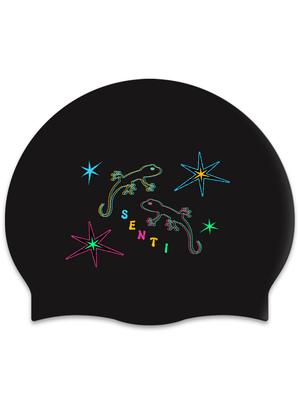 SENTI [Sc-2621] Lizard Bk Silicone Swim Cap