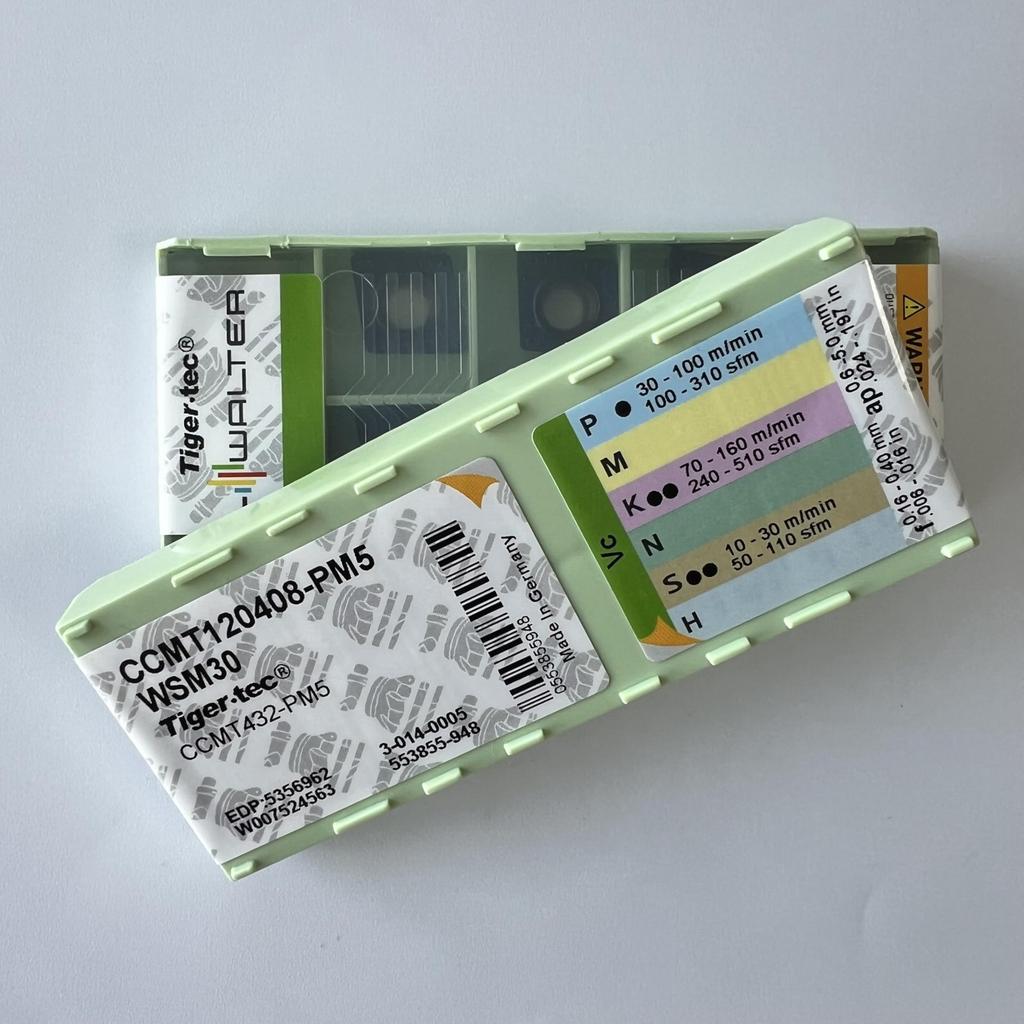 WALTER / CCMT120408-PM5 WSM30 / Carbide CNC Blade 10 Pcs