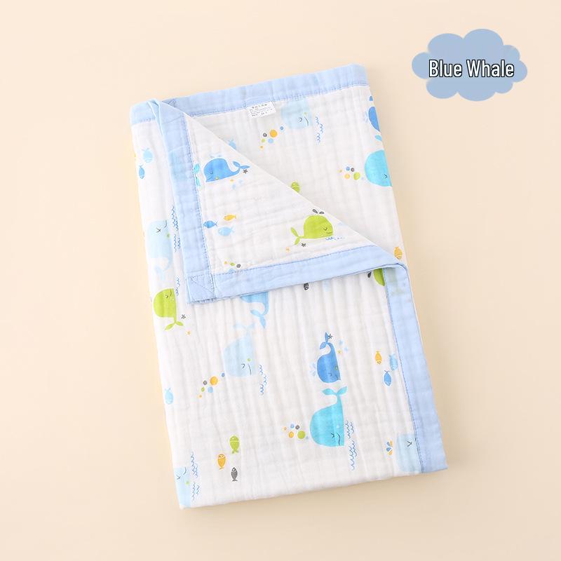 

Premium Pure Cotton Six-Layer Gauze Baby Bath Towel - Extra Large Children s Blanket Wrap 100x100cm (stretched size)