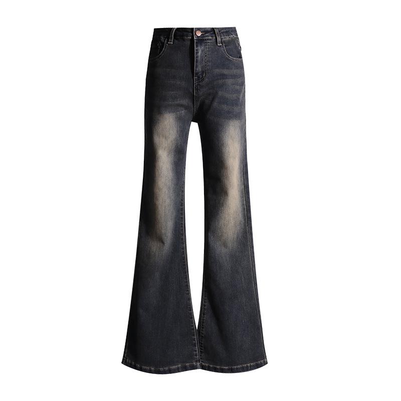Women s Rock Gray Slimming Micro Flare Jeans - Early Autumn Stretch Fit L