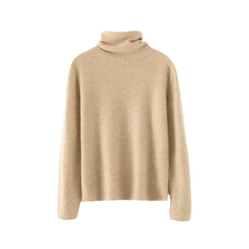 Women's Soft Cashmere Turtleneck Sweater - Stylish and Comfortable Knitwear for Fall and Winter