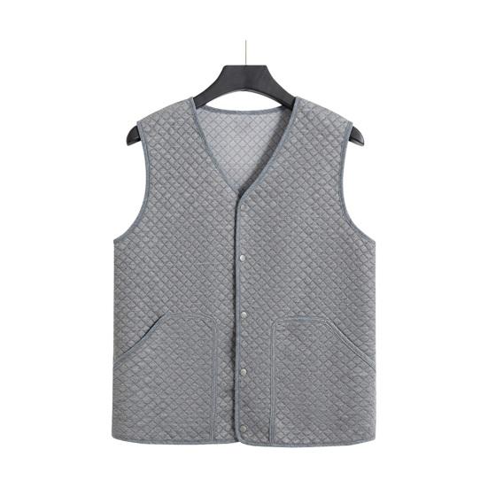 

Мужской жилет с V-образным вырезом, без рукавов, однобортный жилет, пальто, однотонный бархат на подкладке XXXL серый