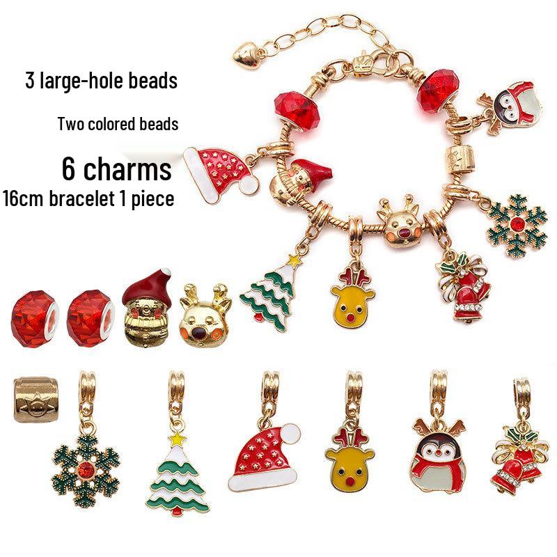 DIY Children s Christmas Bracelet Set: Educational Beading Game & Jewelry Blind Box Gift.