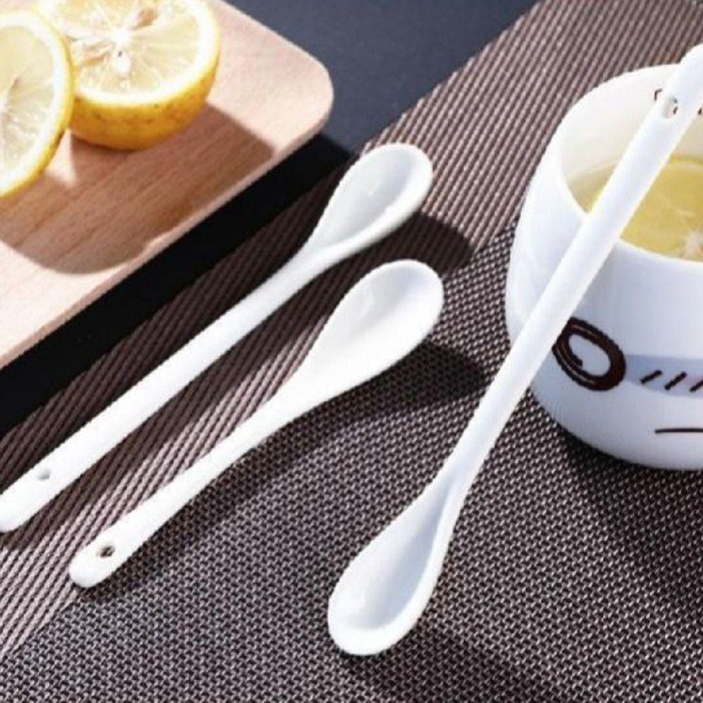 

Porcelain Ceramic Stirring Spoons Long Handle Coffee Spoons Espresso