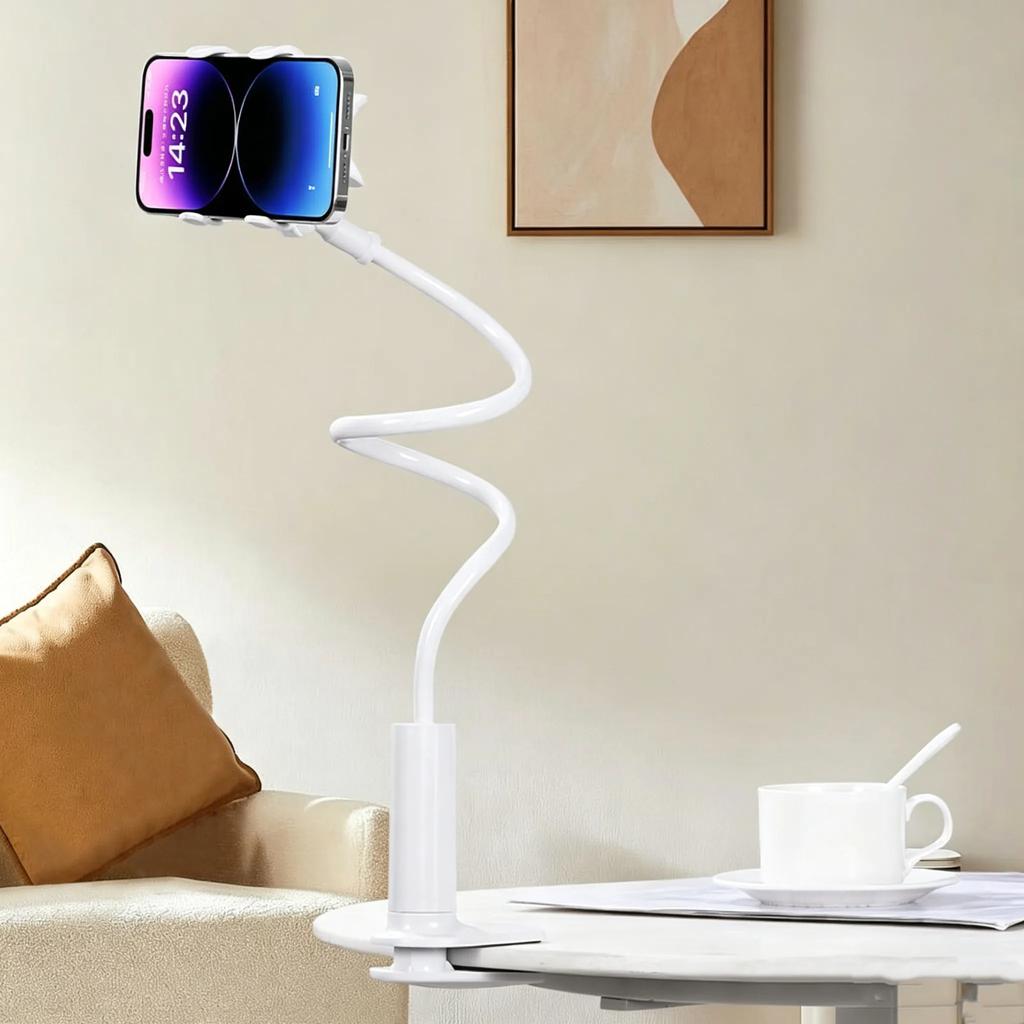 Flexible Lazy Phone Holder with Gooseneck Base for Bed Desk Mobile Phone & Tablet