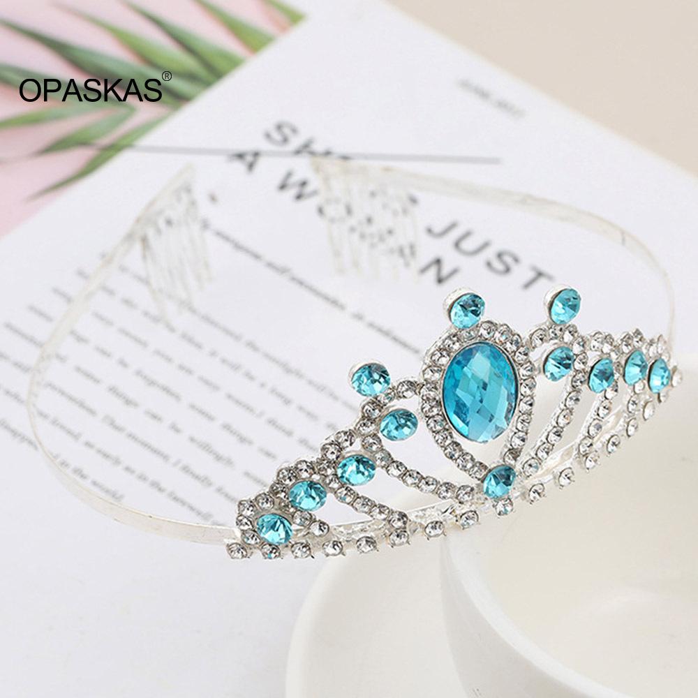 Girls Crowns Hairbands For Kids Children Performance Tiaras With Comb Rhinestone Alloy Cute Birthday Headpiece Baby Hair Jewelry