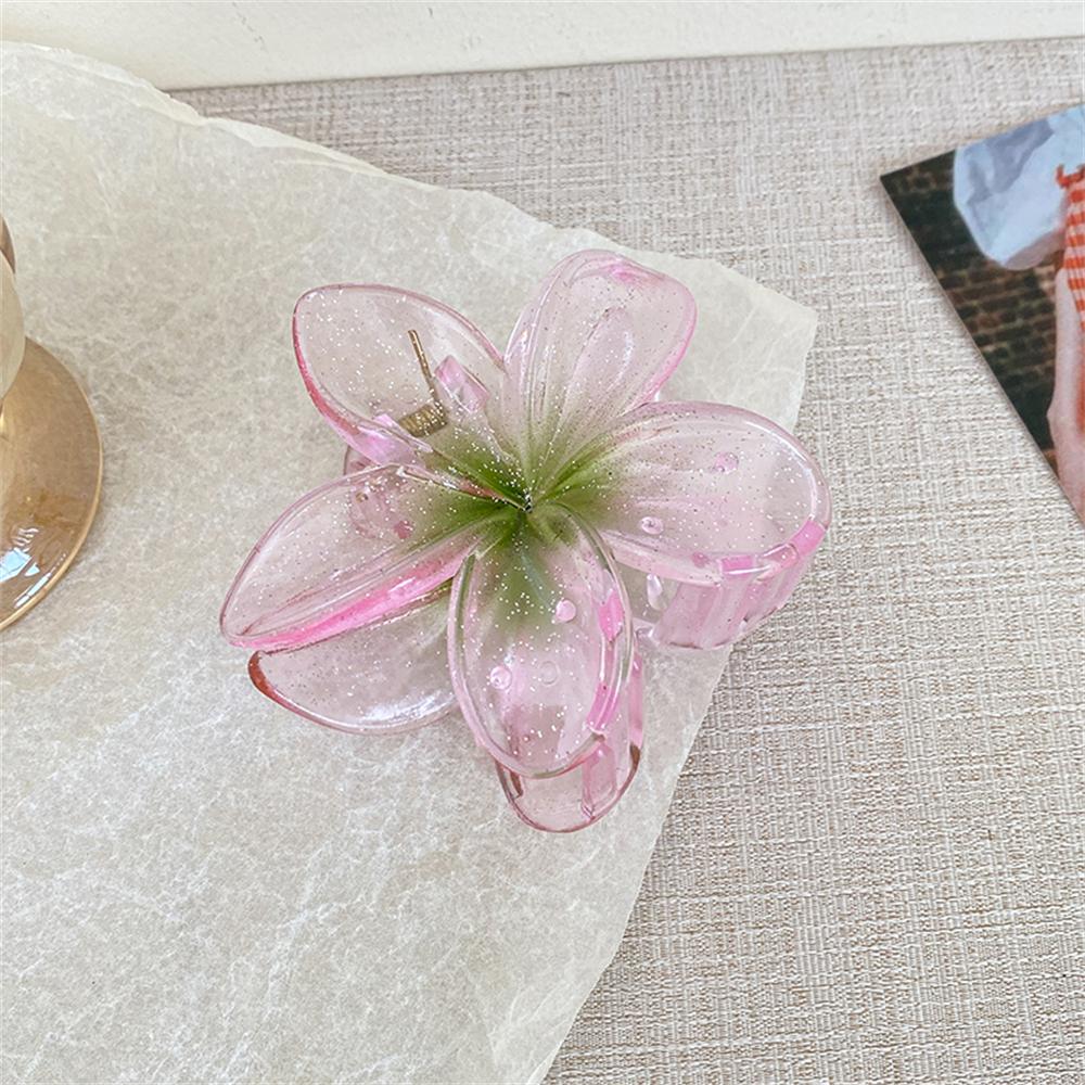 Neue Mode Glitzernde Eierblume Krallenklemme für Frauen Transparent Süße Pferdeschwanz Haarklammer Vielseitiges Mädchen Haarschmuck