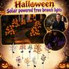 LED Solar Powered Pumpkin Branch Stake Lights Outdoor Yard Decorative Lighting for Garden Pathway Lawn Halloween Party Decor
