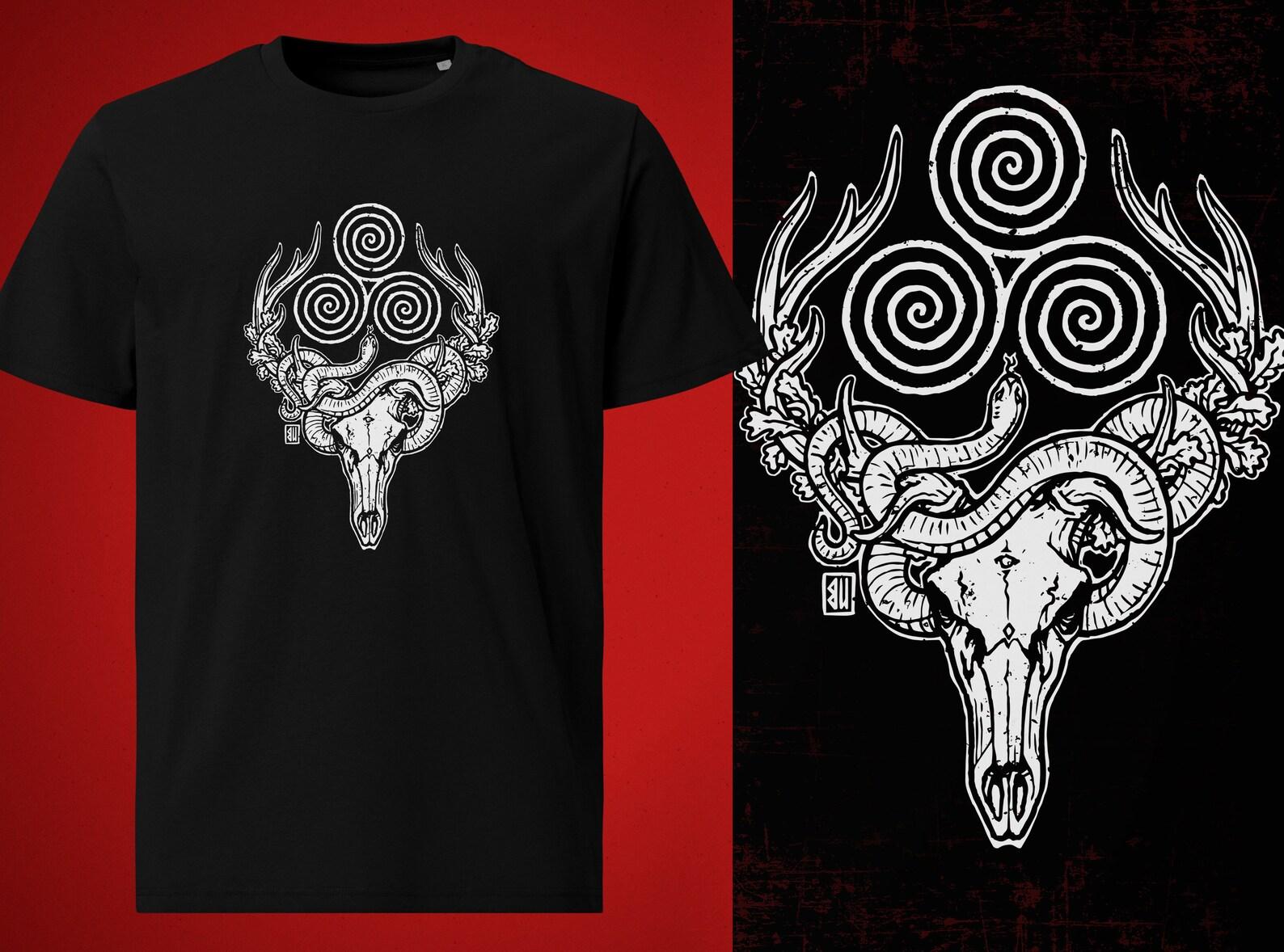 The Antlered Crown T-Shirt (white print) M