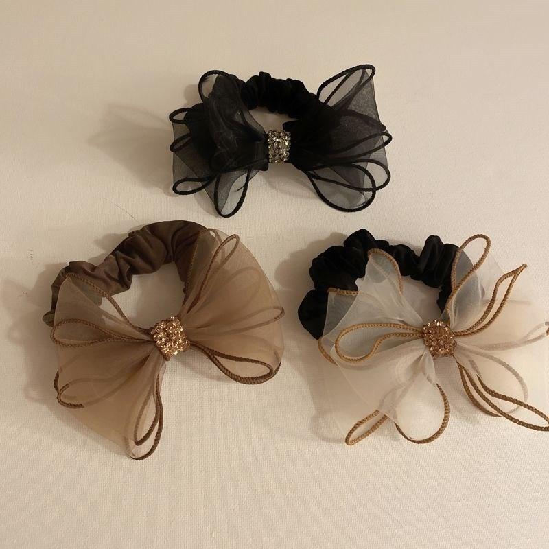 Bow Hair Ties Scrunchies Women Girls Elastic Hair Bands Headwear Ribbon Bowknot Ponytail Hair Accessories