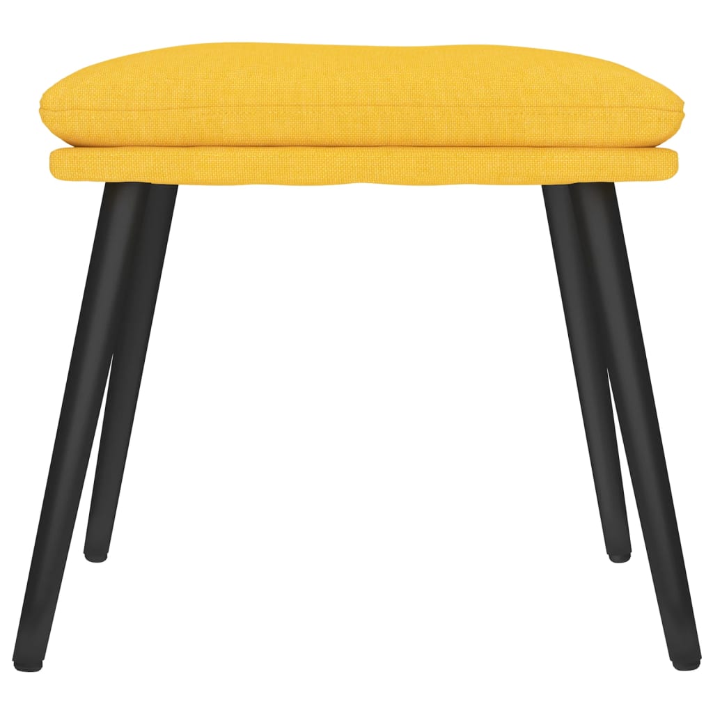 Footstool Mustard Yellow 45 X 29.5 X 35 Cm Fabric