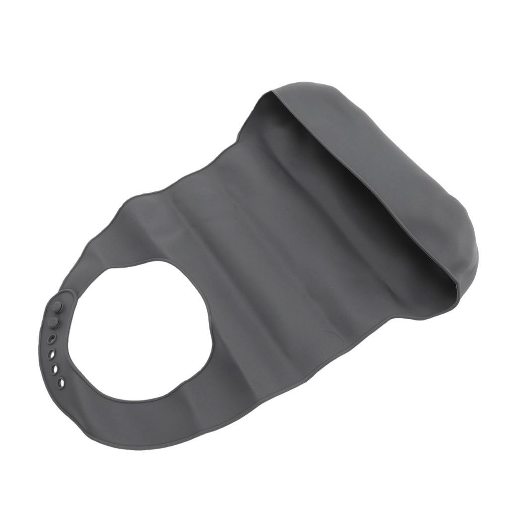 Adult Silicone Bib with Crumb Catcher Reusable Washable Adjustable Snap Closure Adult Bib Gray