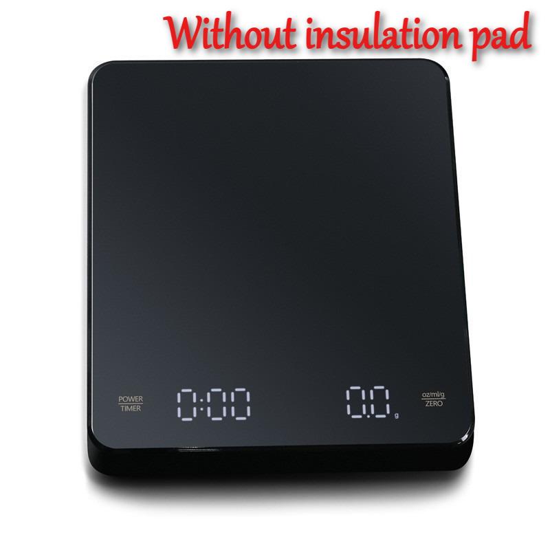 Кофейные весы с таймером USB Цифровые Перезаряжаемые Светодиодный экран Эспрессо 0,1 г Высокоточные Измерительные Кухонные Весы чёрный