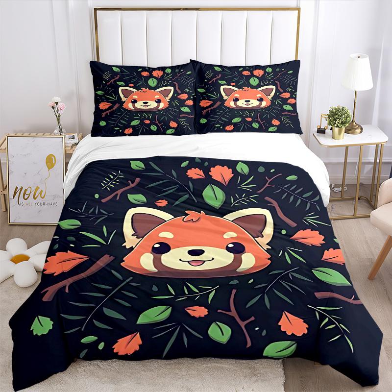 3pcs Cute Animals Printed Bedding Set, Soft and Comfortable Quilt Cover for Bedroom, Guest Room (1 Duvet Cover + 2 Pillowcases, Pillow Core
