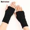 Botvotee Sleeves for Women Y2k Accessories Free Shipping Arm Warmers Short Sleeves Knitted Fingerless Gloves Winter Arm Guard