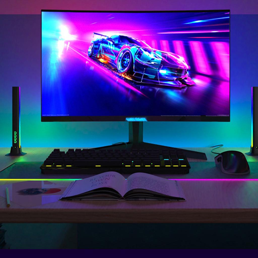 Pickup lamp 3dRGB voice-controlled music night light USB desktop atmosphere lamp infrared remote control desk lamp