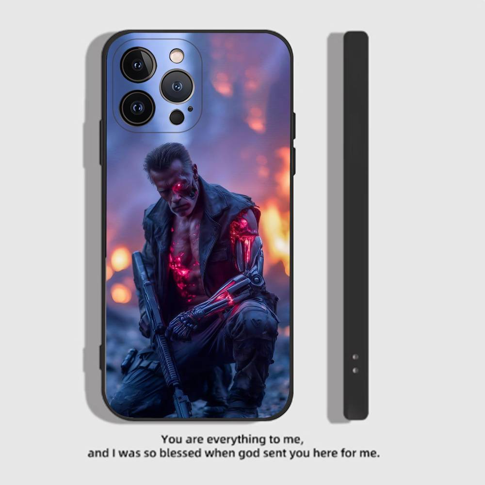 Movie The Terminator Phone Case Black Silicone Matte Phone Case For Iphone 17 Air 16 15 14 13 12 11 Pro Max TPU Soft Case iPhone 11