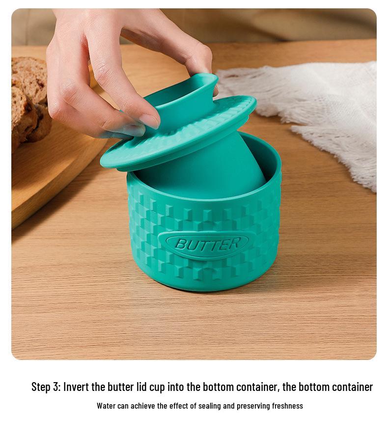 Silicone Sealed Butter Dish with Lid and Scale Lines