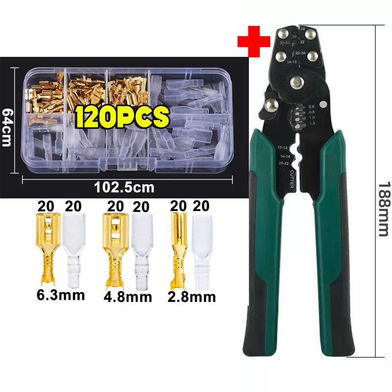 Cold Pressed 450Pcs 2.8/4.8/6.3mm Insulated Male Female Wire Connector Electrical Crimp Terminals Termin Spade Assorted Kit Box