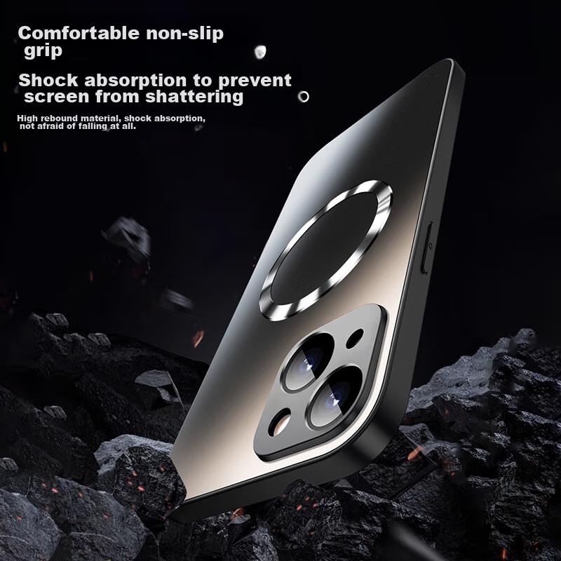 AG FrostedIPhone 15 Case, IPhone 15 Protective Cover with MagSafe Magnetic Charging, Ultra-Thin Frosted Full Protection Shockproof, Graphite Black