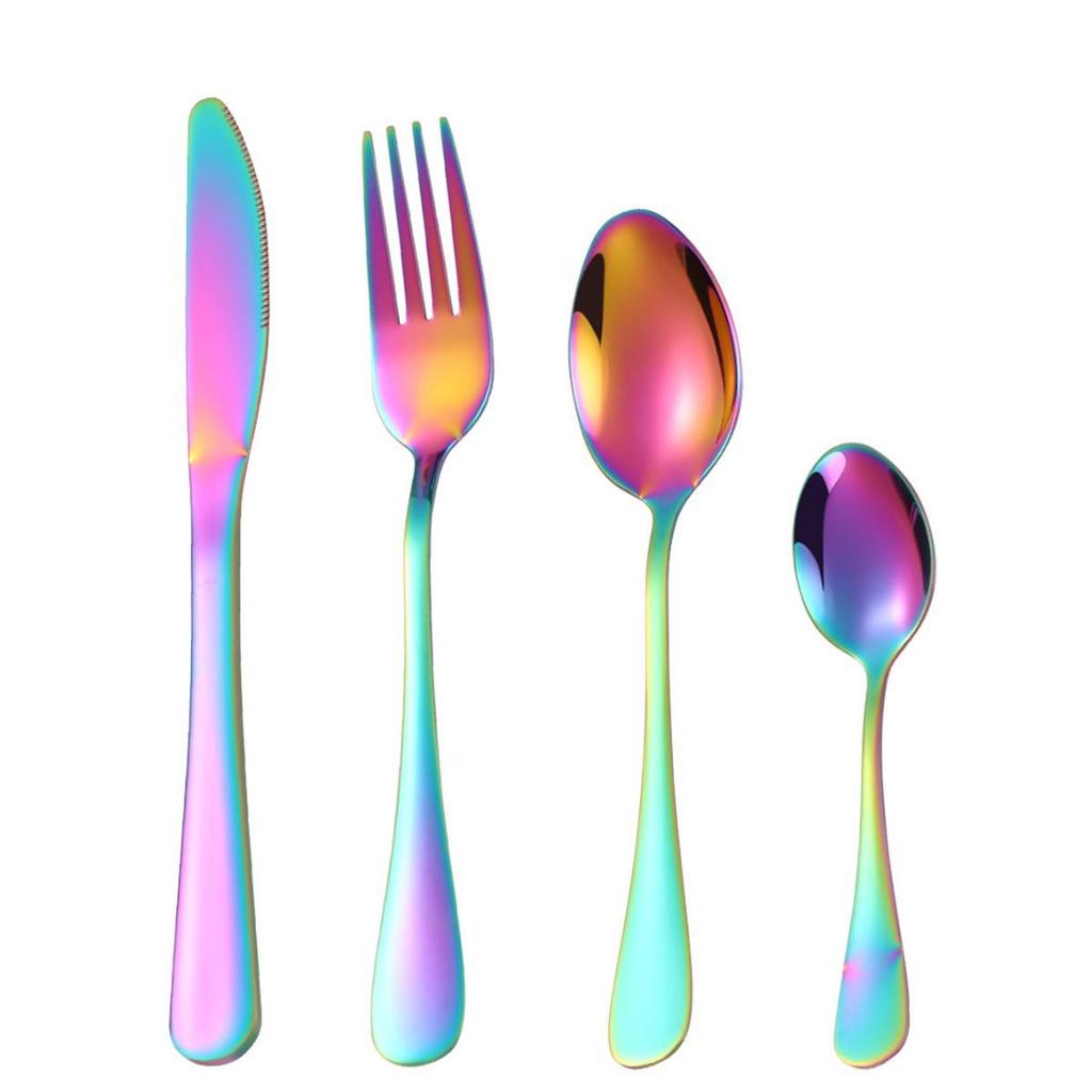 1010 Stainless Steel Western Cutlery Set: Thickened Knife, Fork, Spoon for Hotel & Home, Available In 4 or 24 Pieces