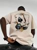 Men's Summer 100% Pure Cotton Fashionable Casual Loose Spade a and Dice Printed Round Neck Short Sleeved T-shirt Top
