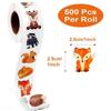 Animals Stickers 500Pcs/Roll Heterotypic Forest 2.5cm/1.0'' Art Labels Learning Rewards Adorn Gifts For Watercup Phone PC Pad